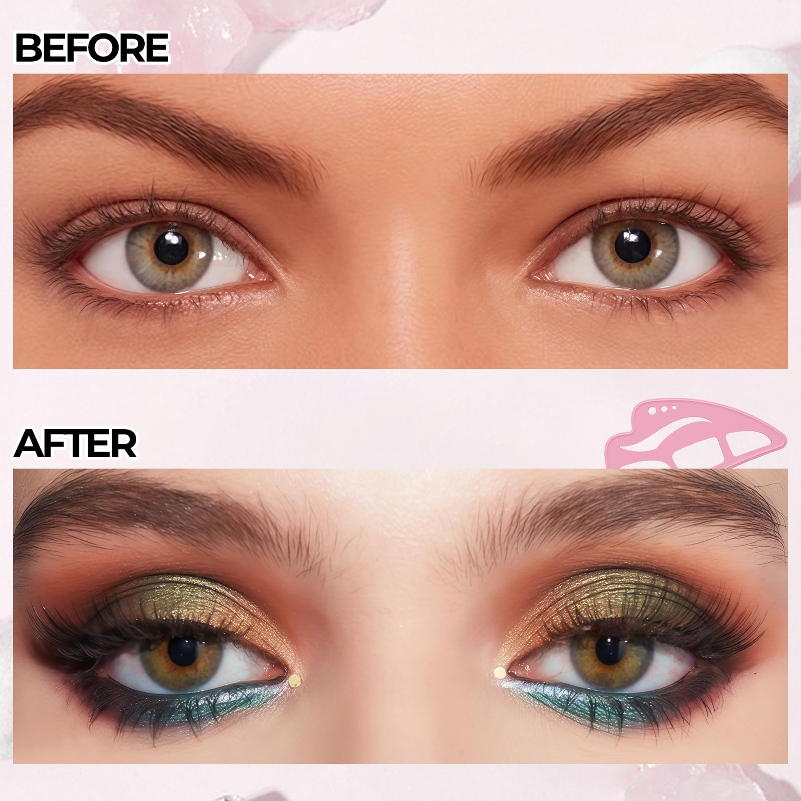 DAGEDA eyeliner stencil being used for clean wing application