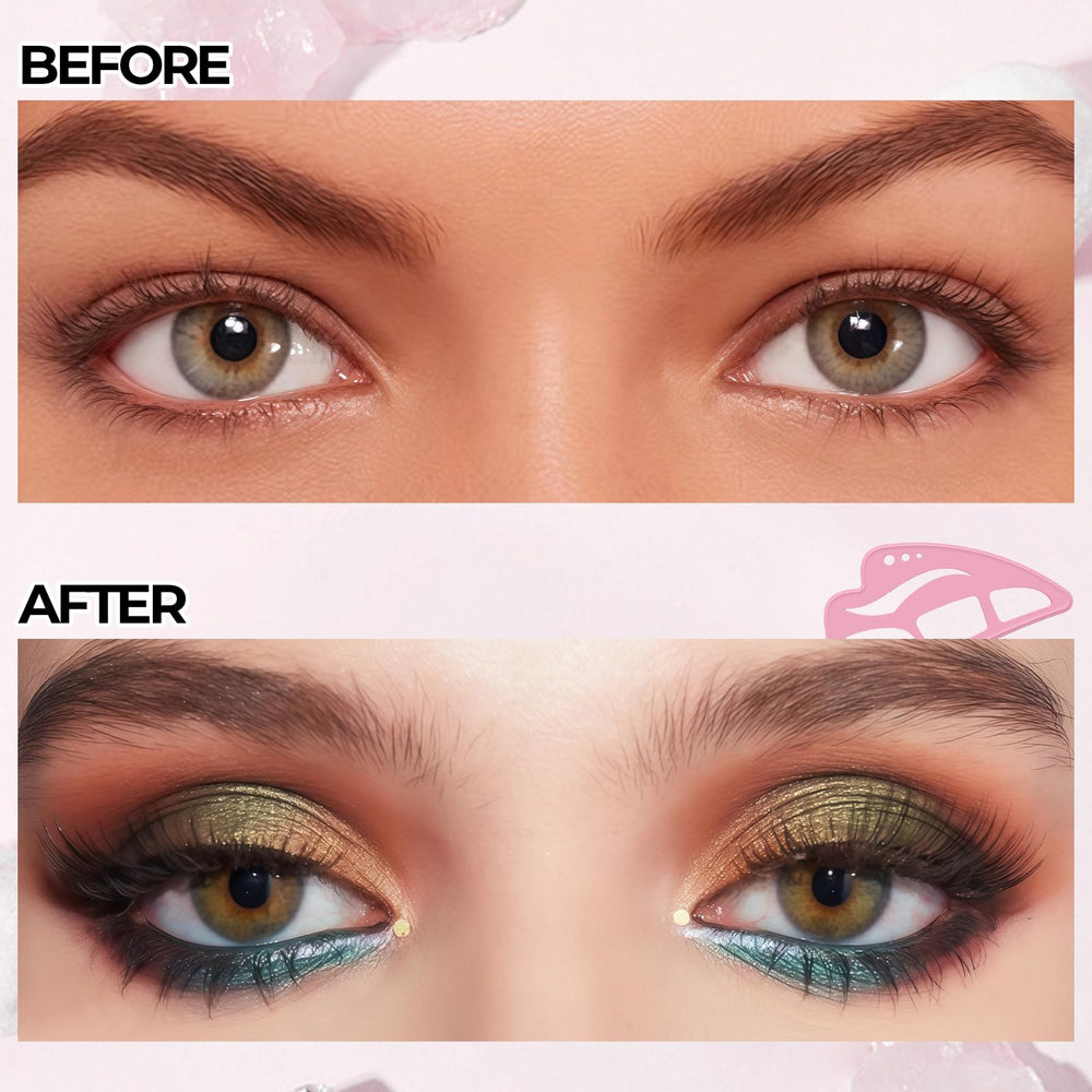 DAGEDA eyeliner stencil being used for clean wing application