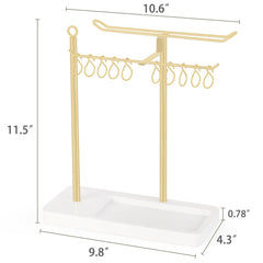 Dahey headband holder upward-curved hooks prevent slips while organizing scrunchies neatly.