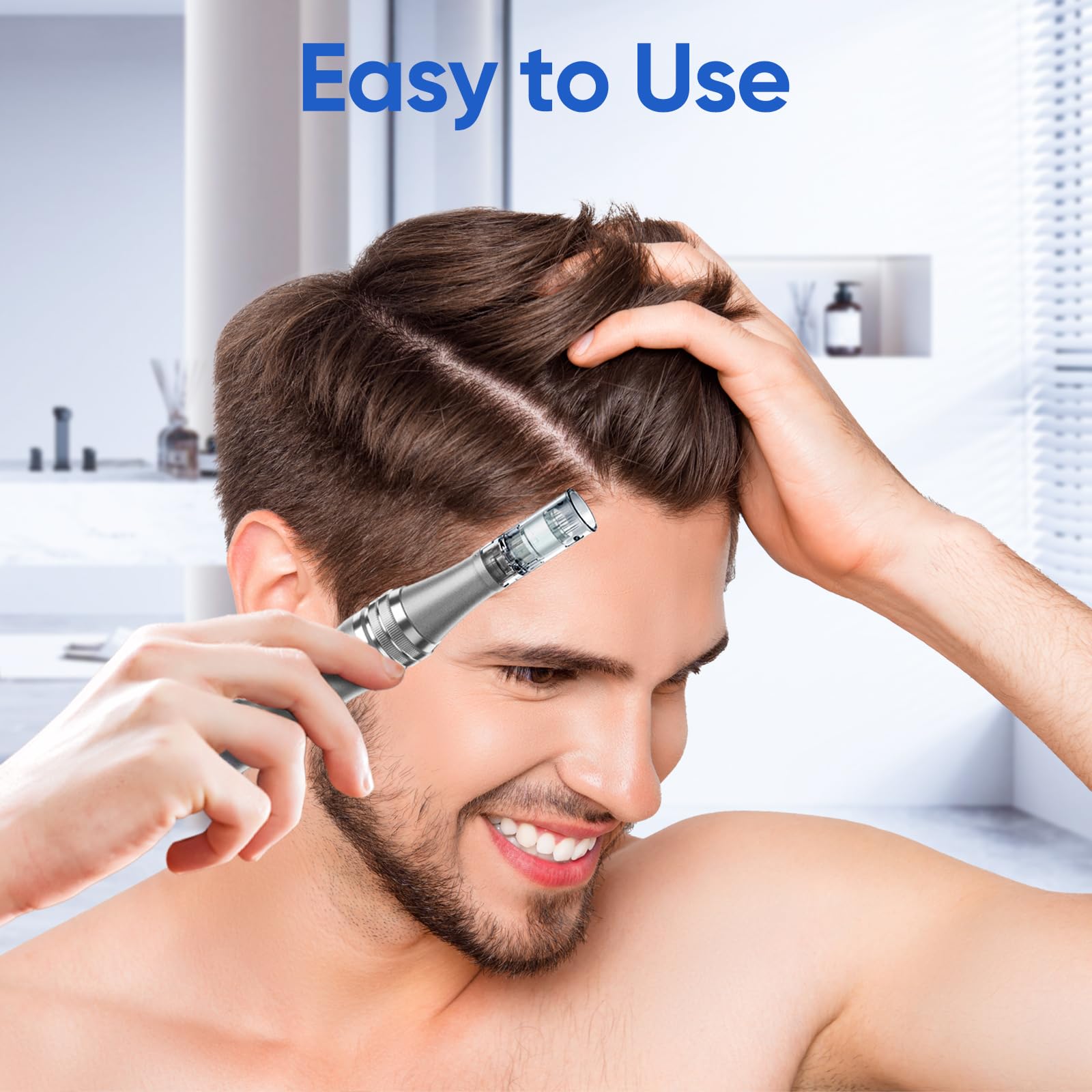 DAHOZE DermaStamp pen men-use scenario demonstrates quick routines.