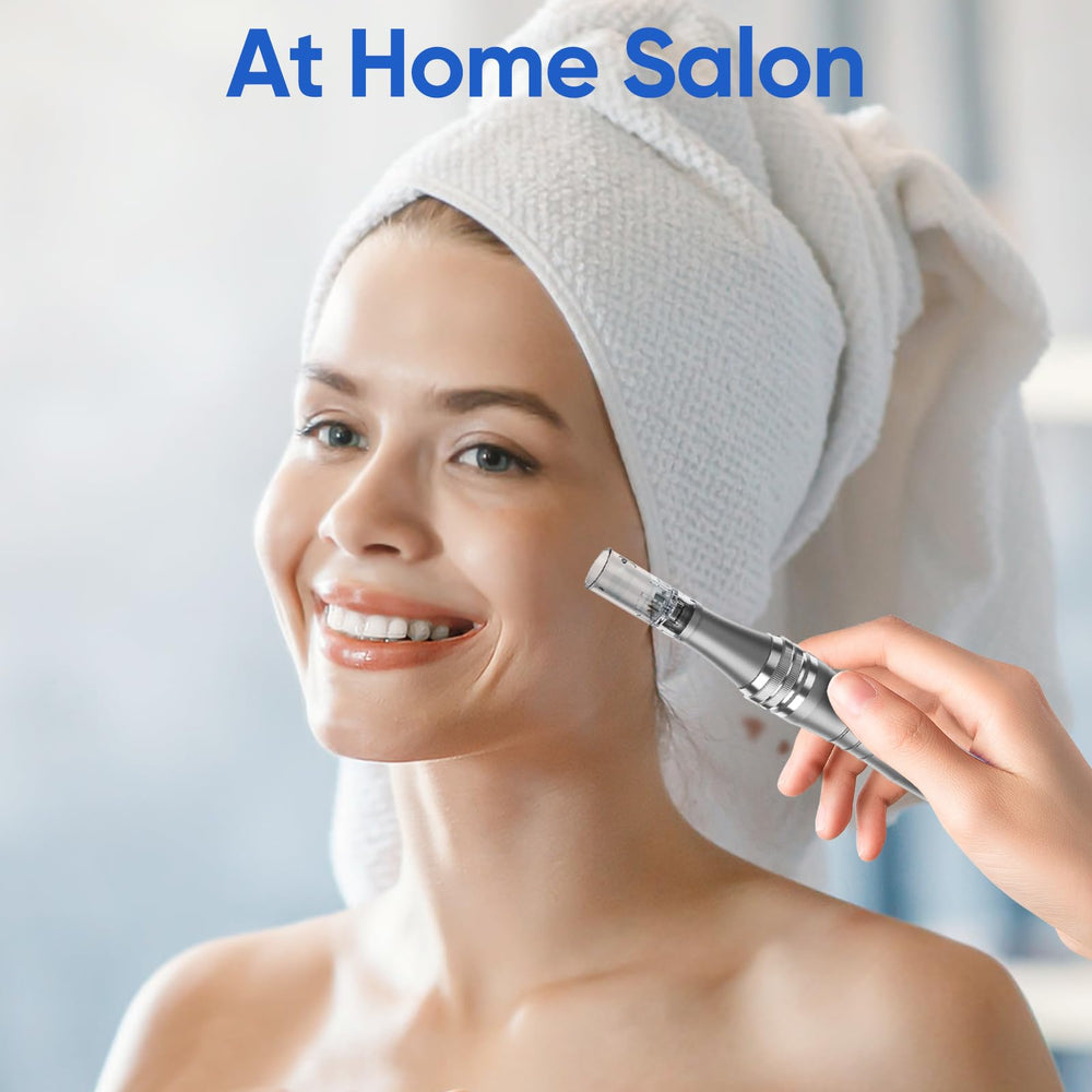 DAHOZE DermaStamp pen women-use scenario demonstrates simple self-application.