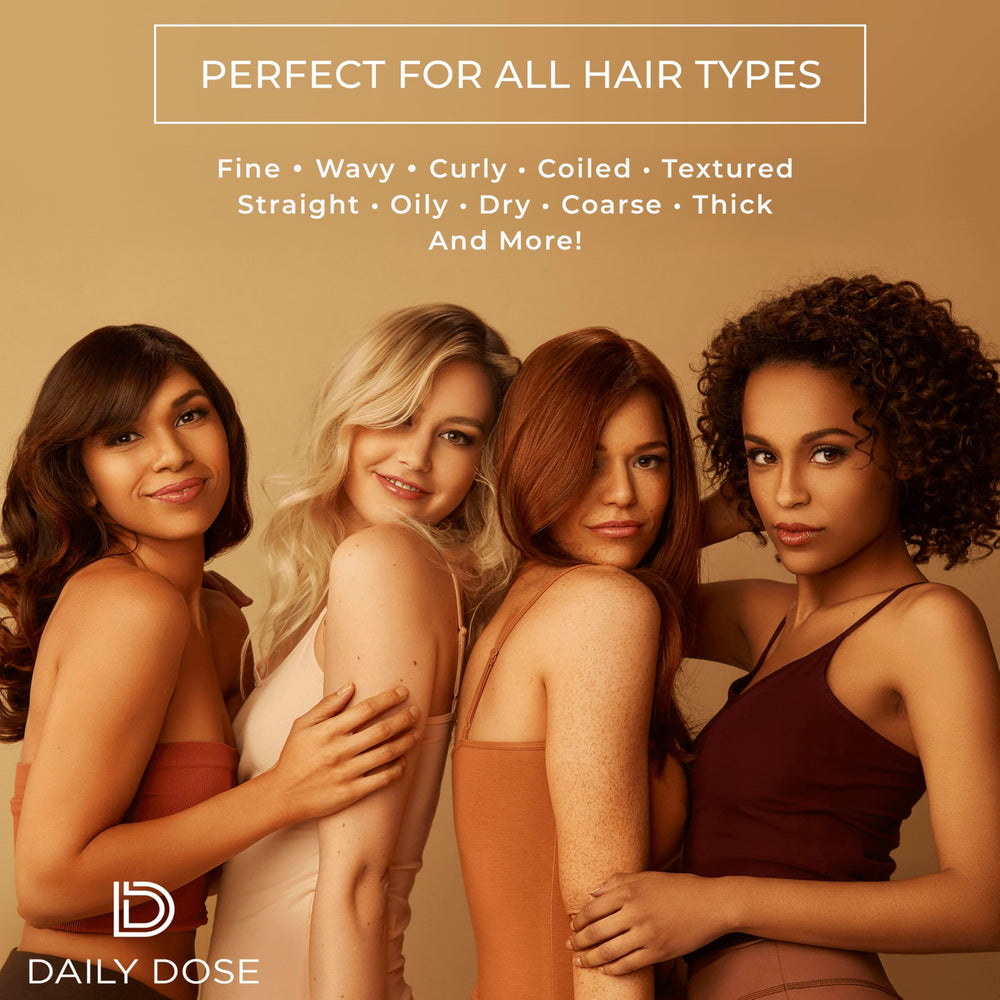 DAILY DOSE all-hair-types detangling benefits shown for versatile use