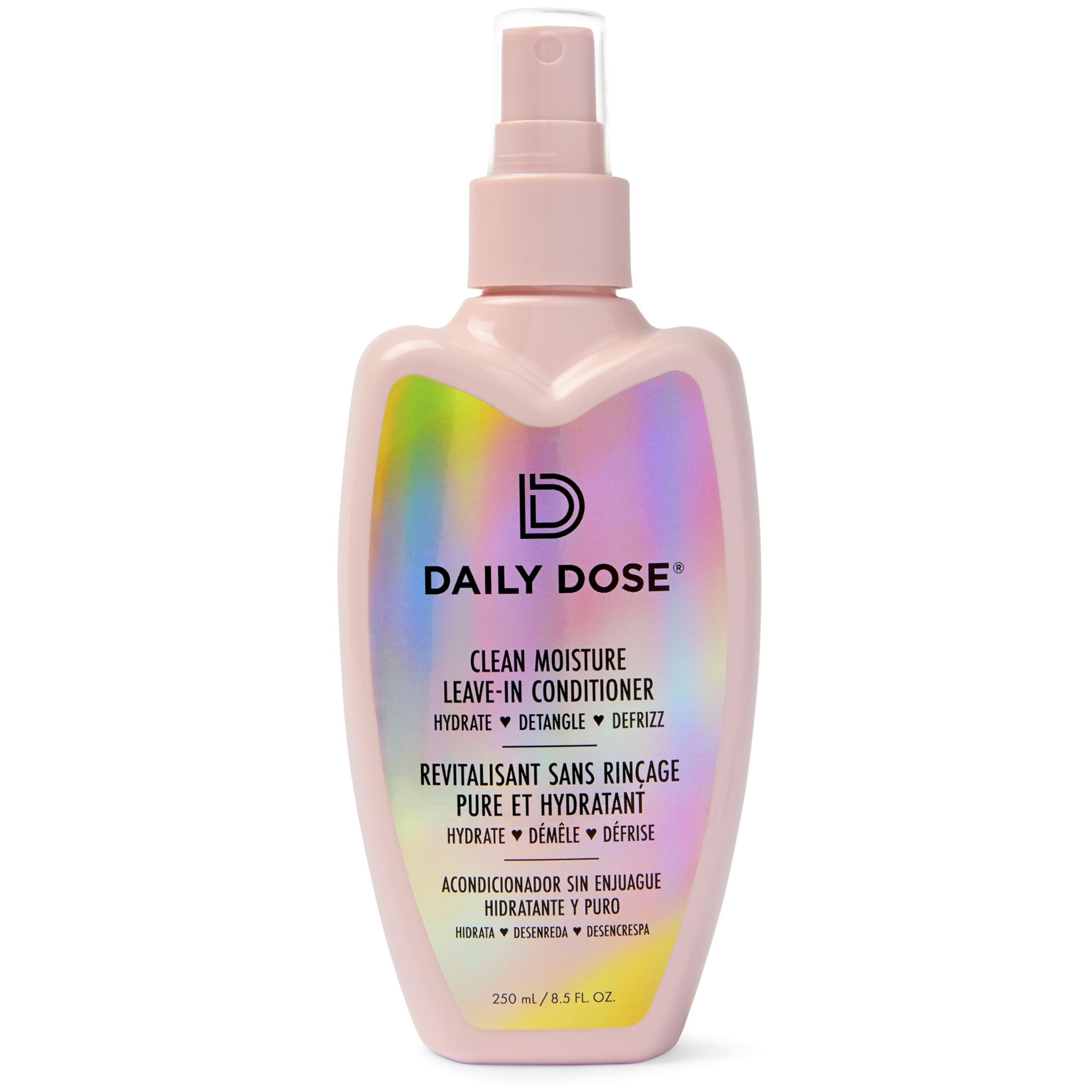 DAILY DOSE Clean Moisture bottle demonstrates lightweight hydration for all hair types.