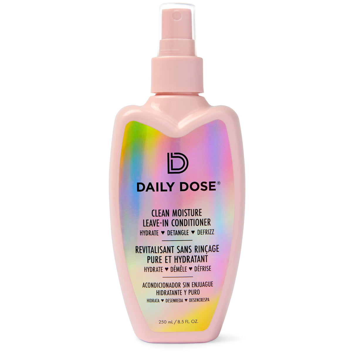 DAILY DOSE Clean Moisture bottle demonstrates lightweight hydration for all hair types.