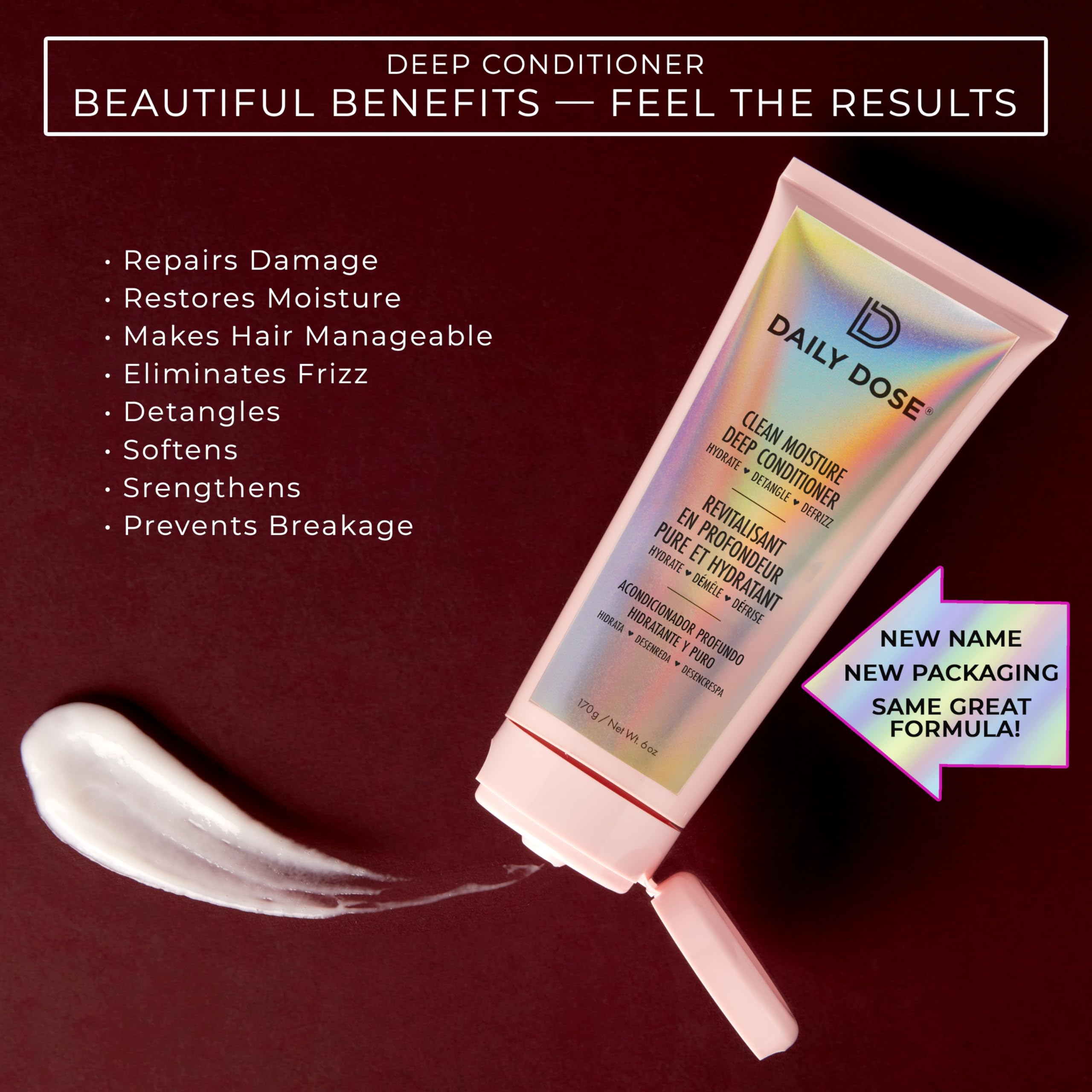 DAILY DOSE deep conditioning mask jar nourishes damaged strands with moisture