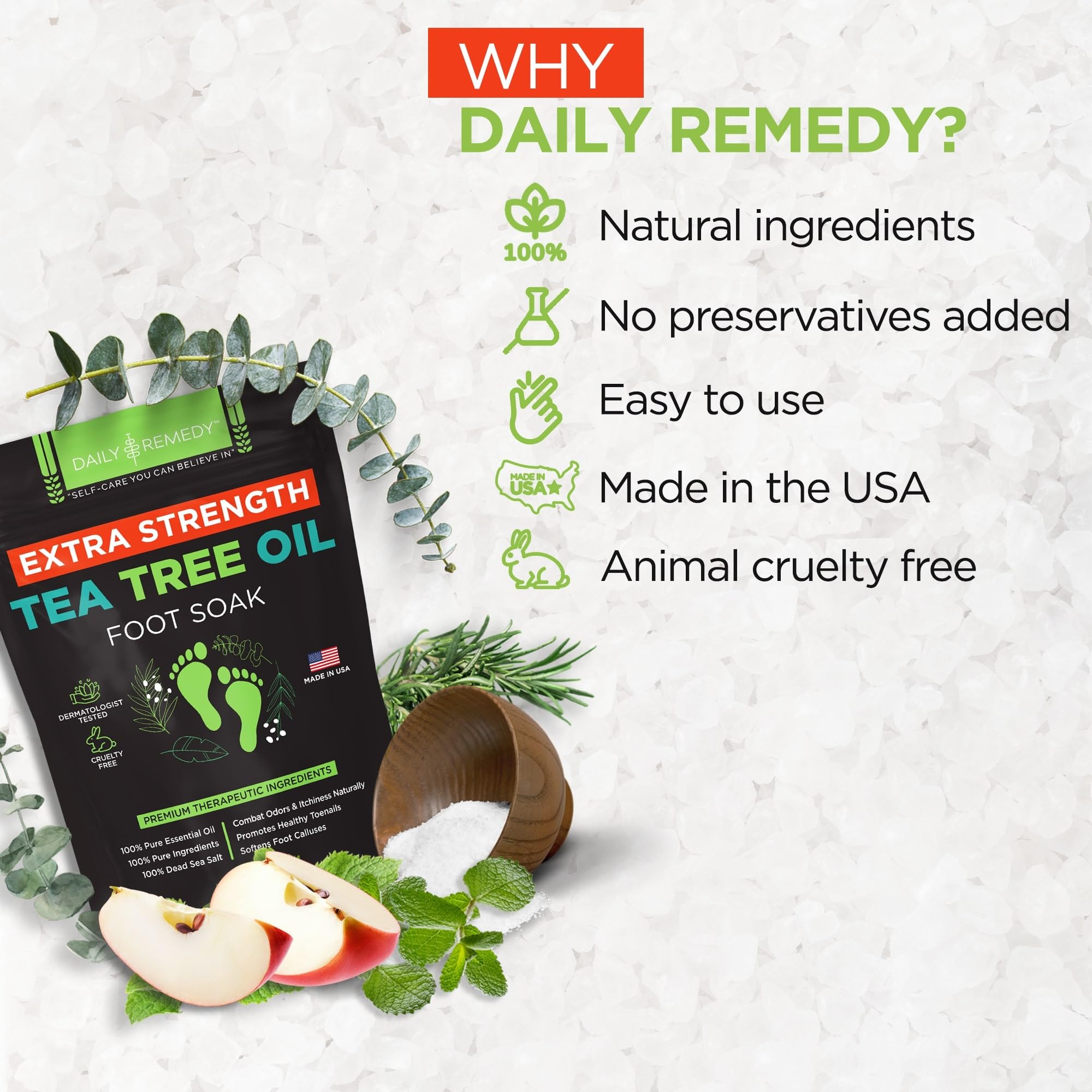 Daily Remedy aroma suave de árbol de té para aromaterapia de pies
