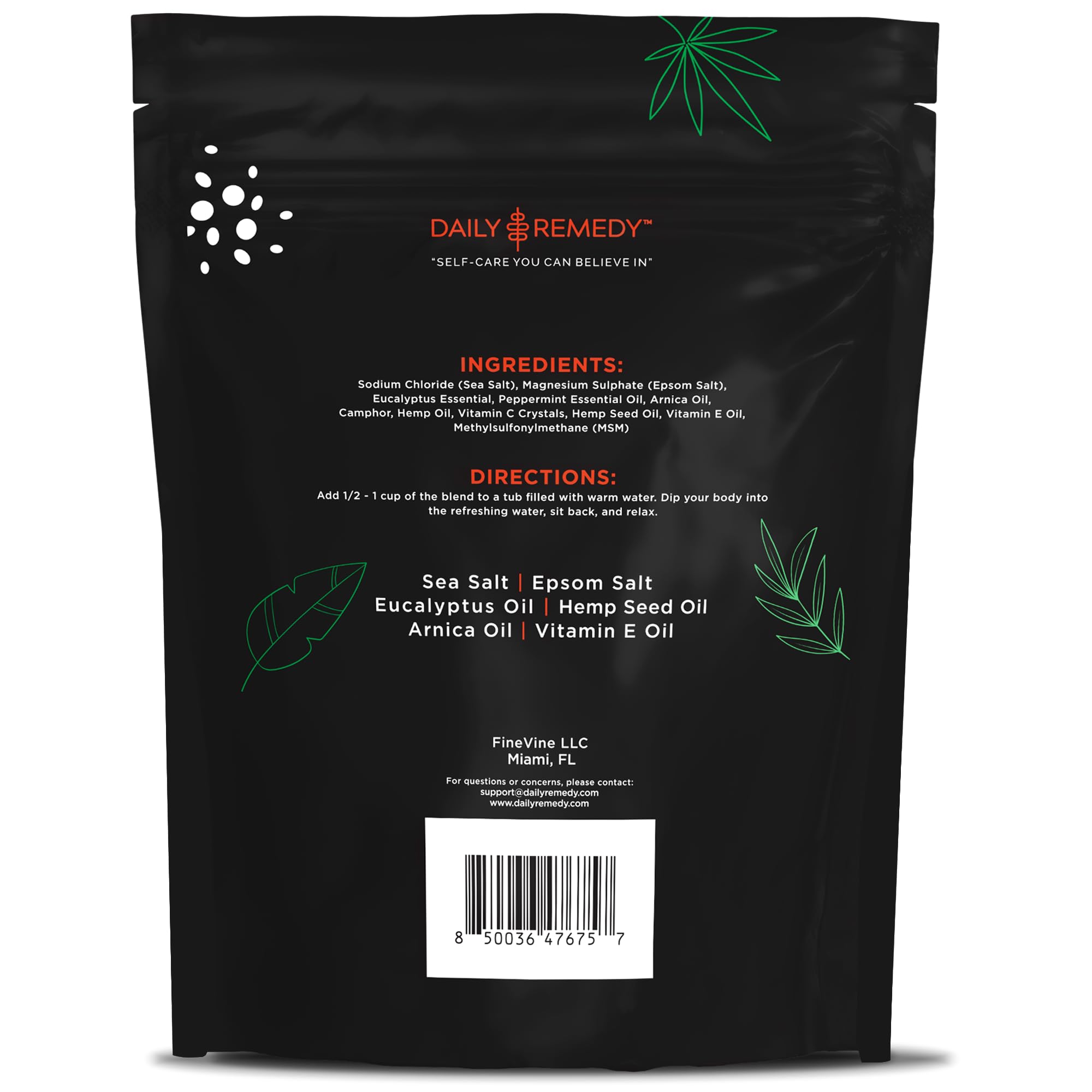 Daily Remedy Body Soak close-up of epsom salts for soothing muscle relief.