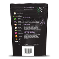 Daily Remedy Calming Lavender Foot Soak bottle being poured for quick, relaxing foot soak.