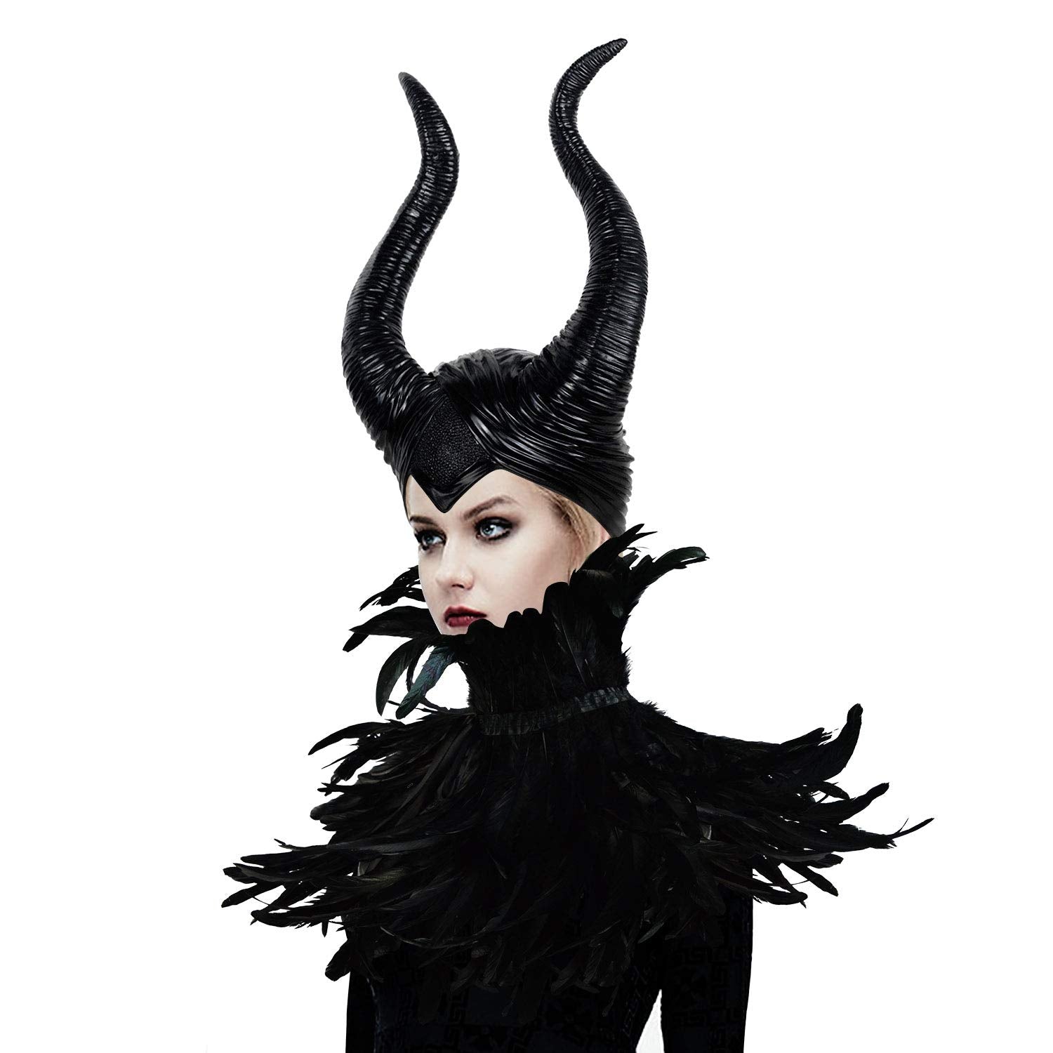 Daisen handcrafted feather collar with vibrant feathers enhances premium costumes.