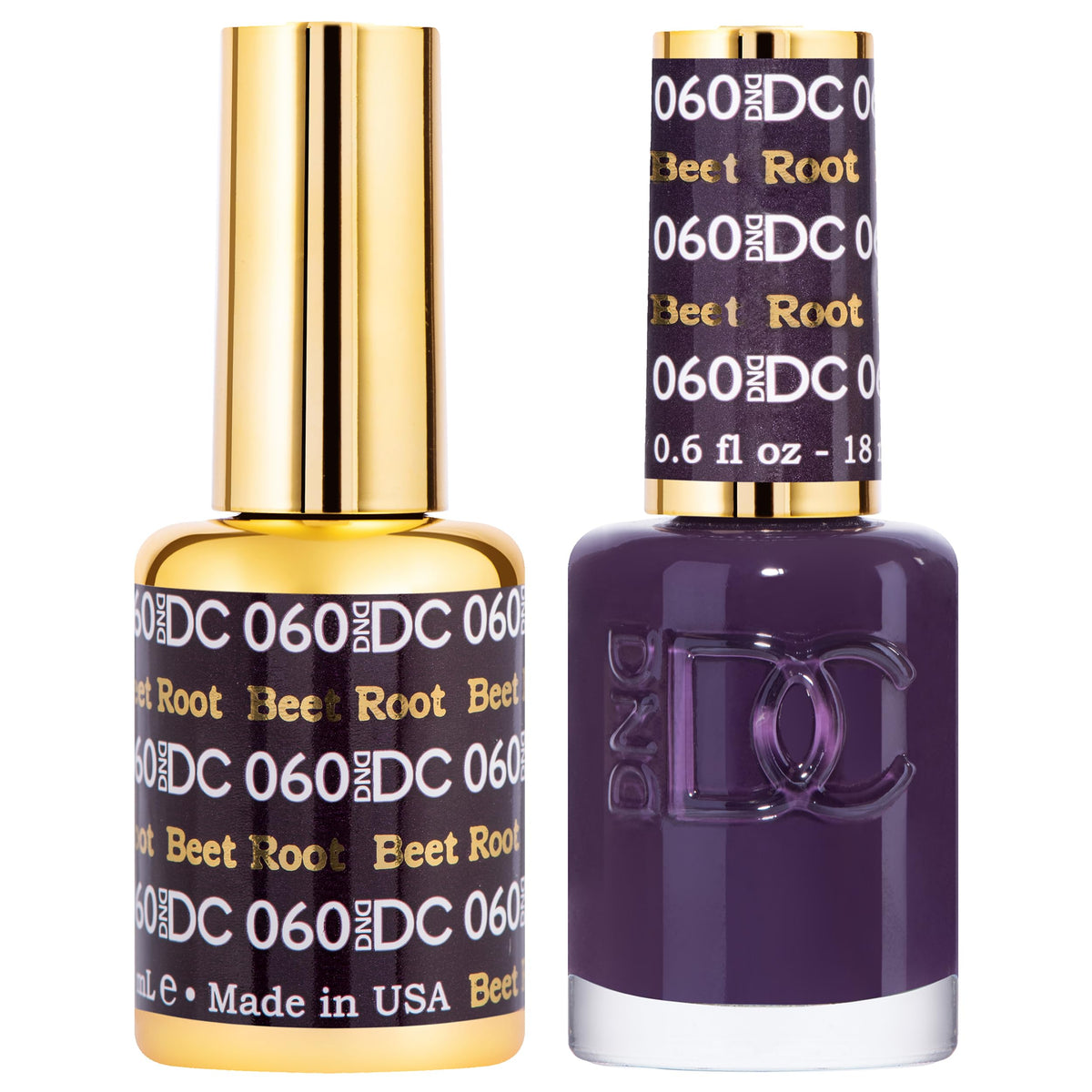 DAISY DND Beet Root gel polish bottle shows a midnight purple for long-lasting color up to 3 weeks.