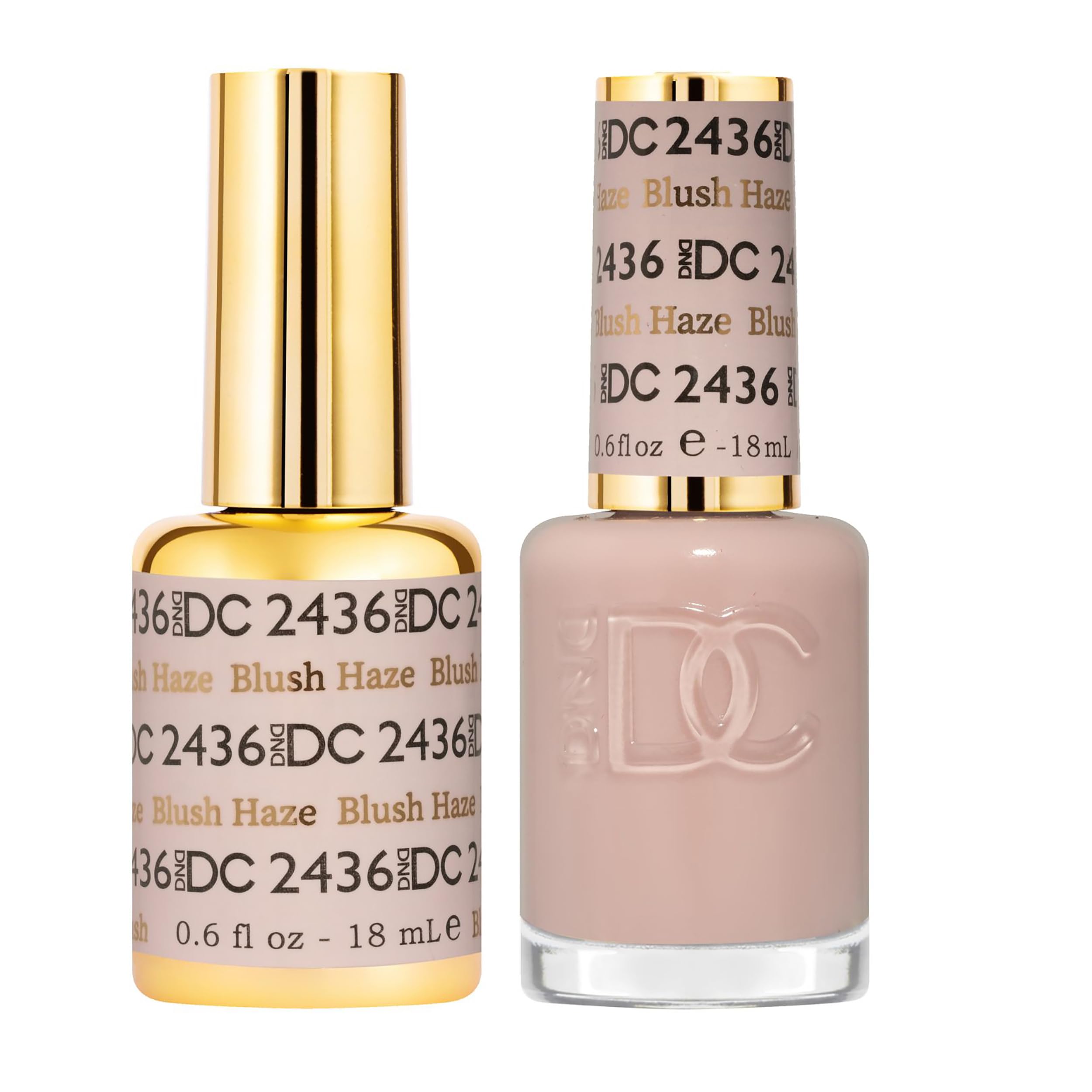 DAISY DND DC Gel Polish Blush Haze bottle with sheer color and chip-free potential