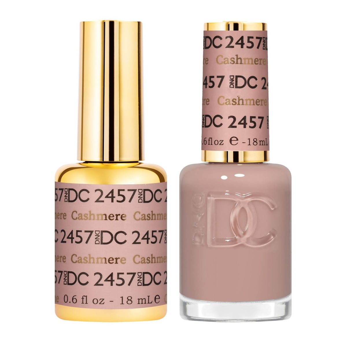 DAISY DND DC Gel Polish Cashmere 2547 bottle close-up for at-home manicure.