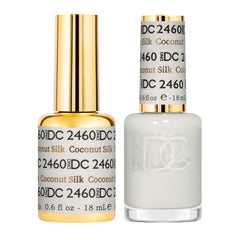Daisy DND DC Gel Polish Coconut Silk bottle front showing sheer white with subtle shimmer