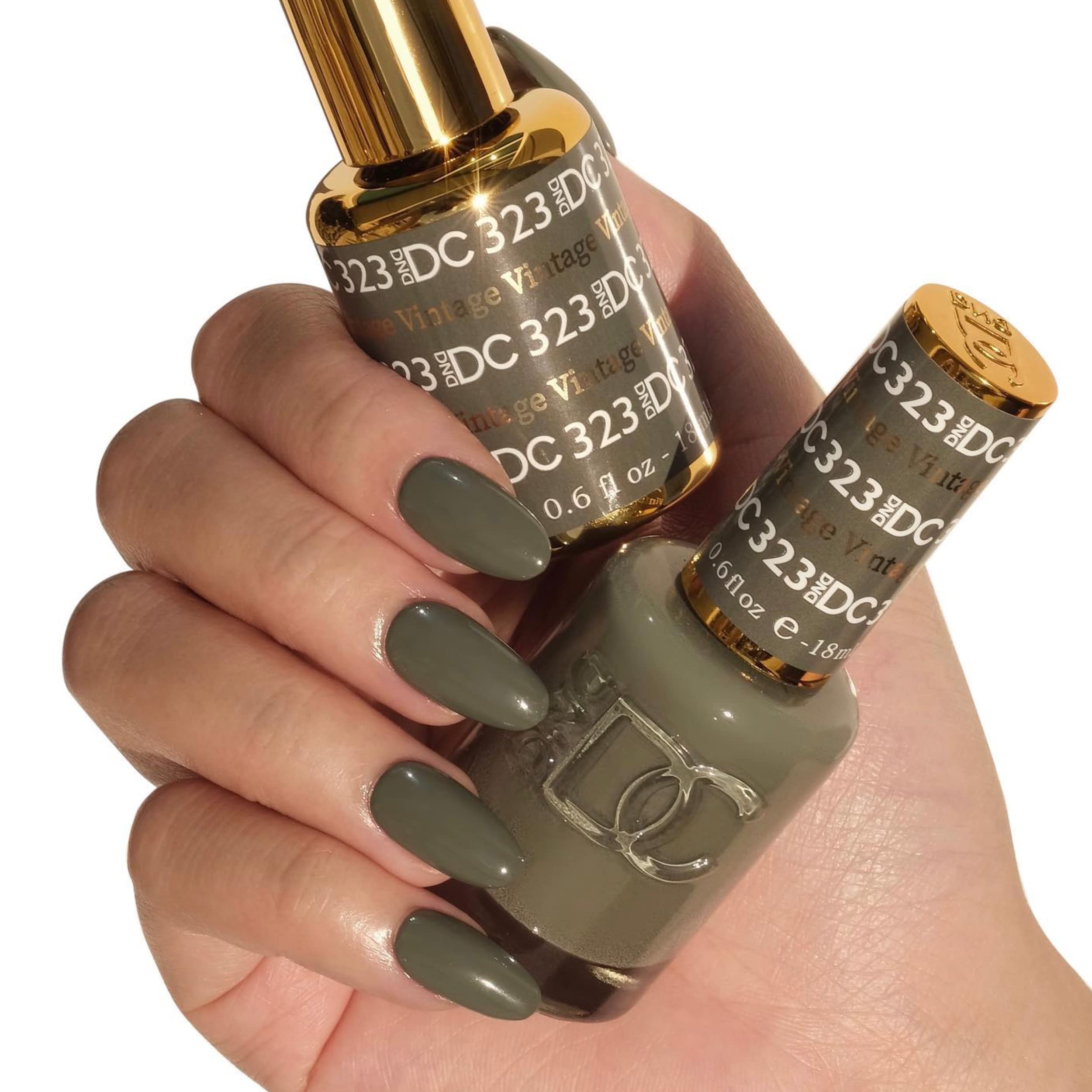DAISY DND DC gel polish duo pack showing matching lacquer for cohesive finishes