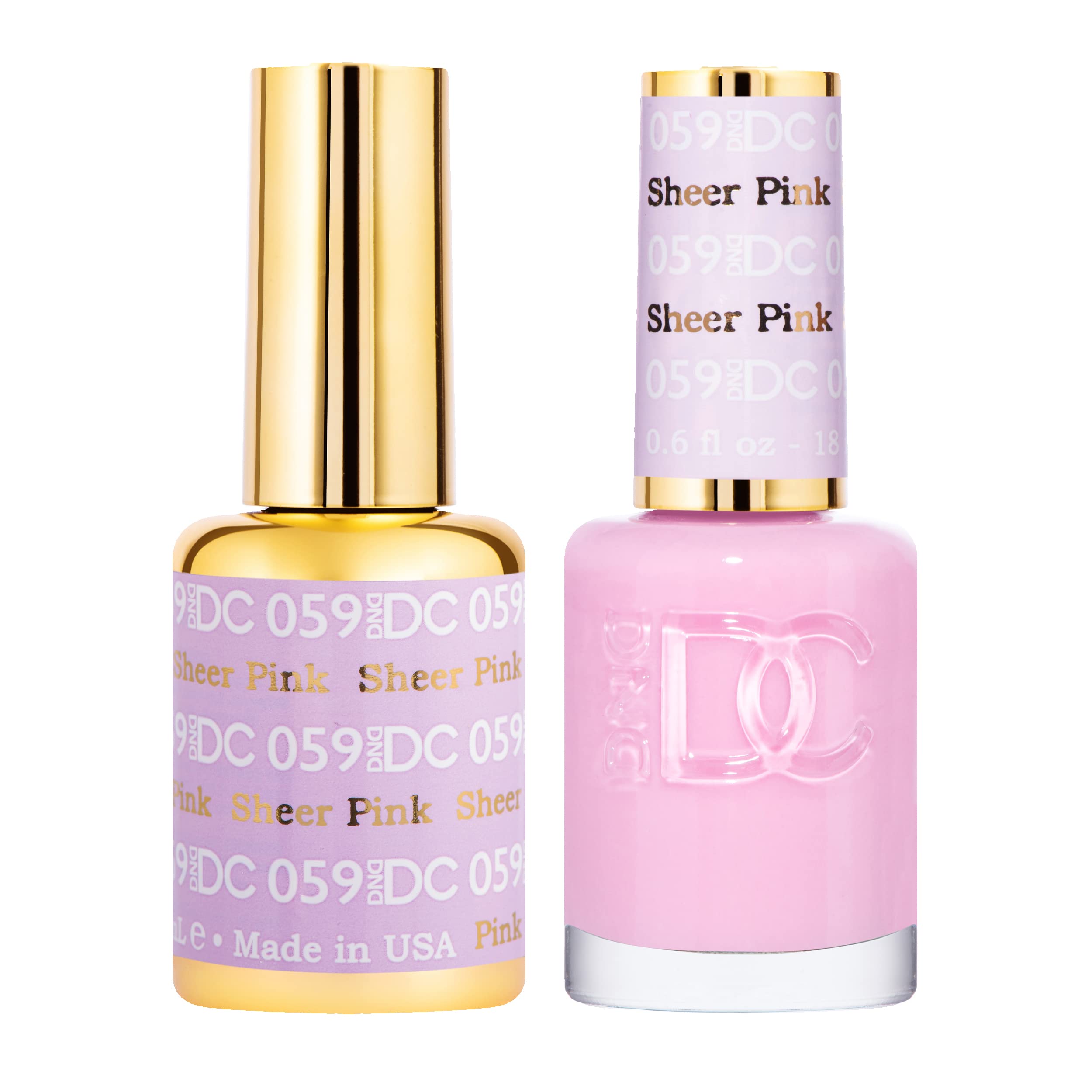 Daisy DND DC gel polish set pink 059 sheer bottle delivers durable color for week-long wear