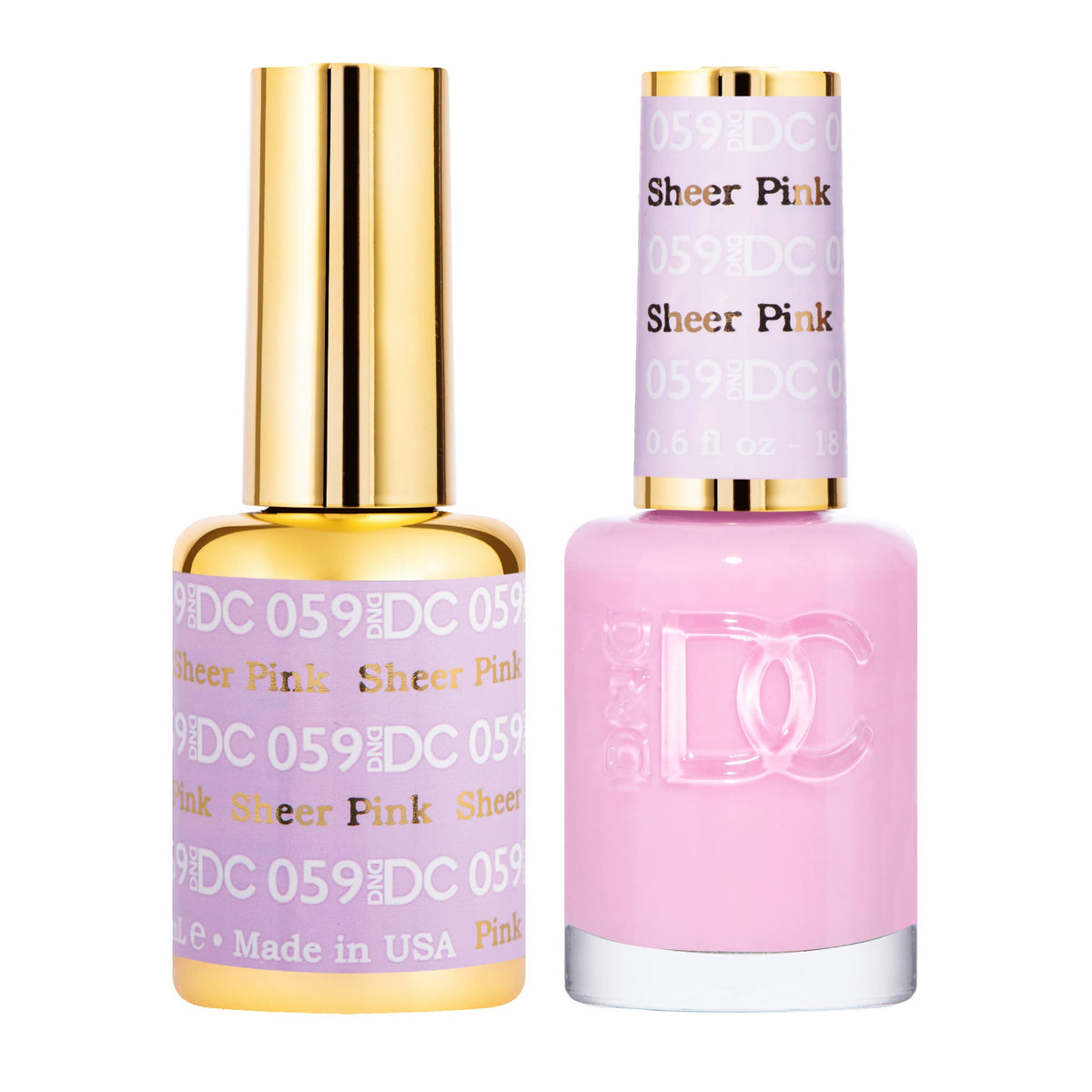 Daisy DND DC gel polish set pink 059 sheer bottle delivers durable color for week-long wear