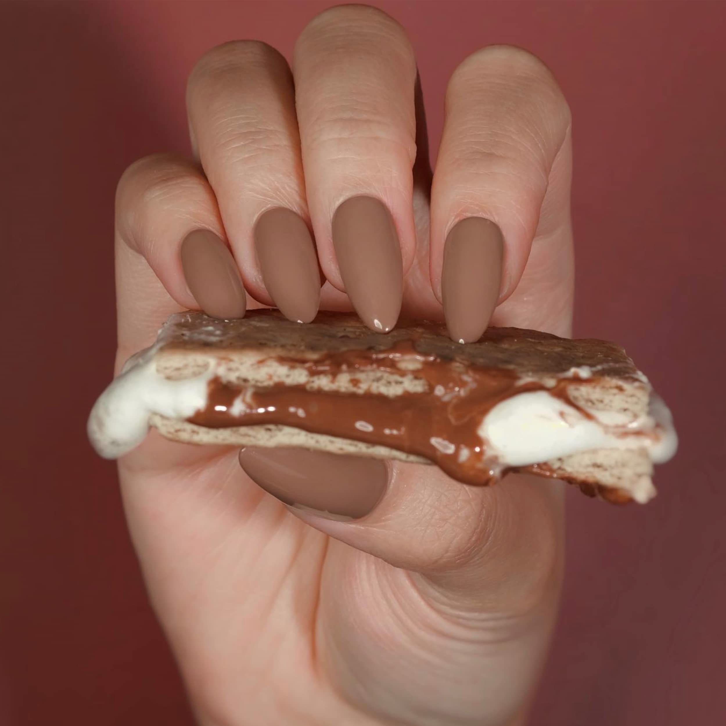 DAISY DND DC gel polish set S'mores swatches—compare shade and color payoff.