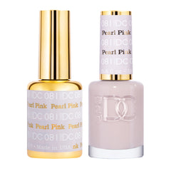 Daisy DND DC Pearl Pink 081 gel polish bottle showing a pearl nude shade for long wear