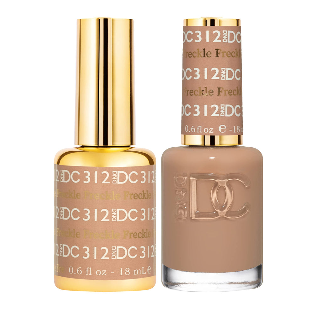Daisy DND Freckle 312 nude creme gel bottle for natural-looking nails