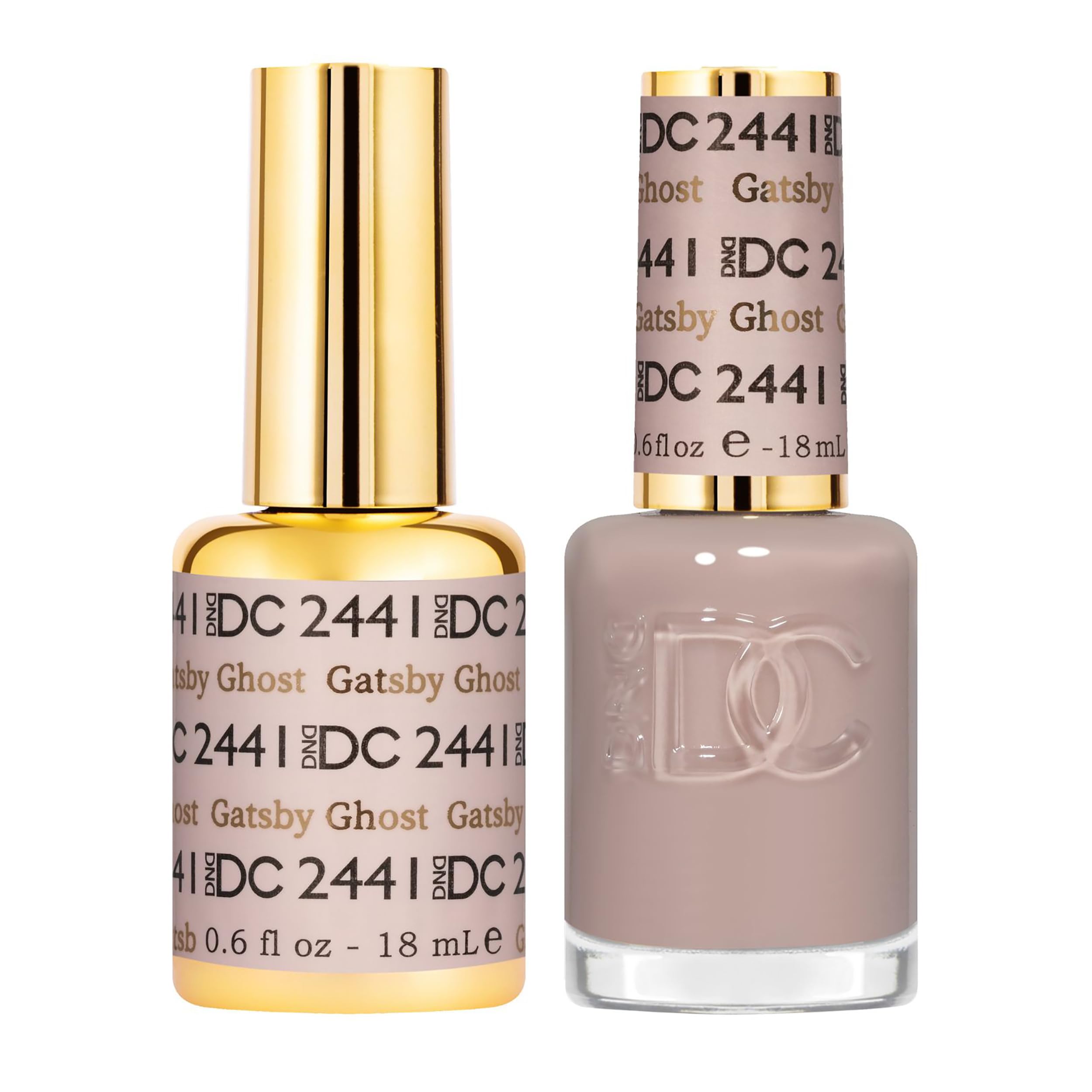 DAISY DND Gatsby Ghost gel polish bottle showing a sheer finish for home manicures