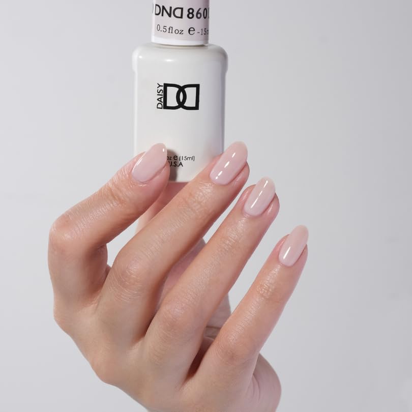 Daisy DND glossy finish on nails emphasizes a bright, lasting shine.
