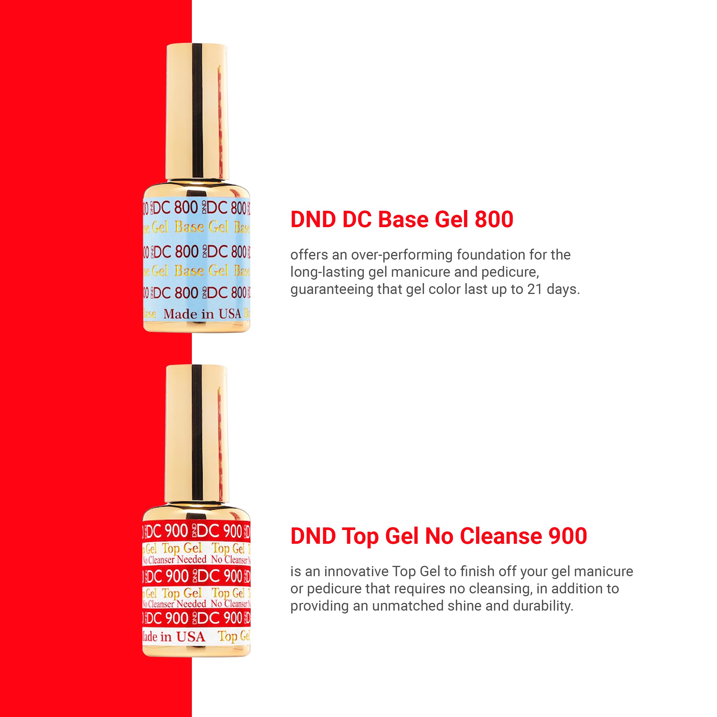 Daisy DND Top No Cleanse 900 bottle top view highlights glossy finish without residue.