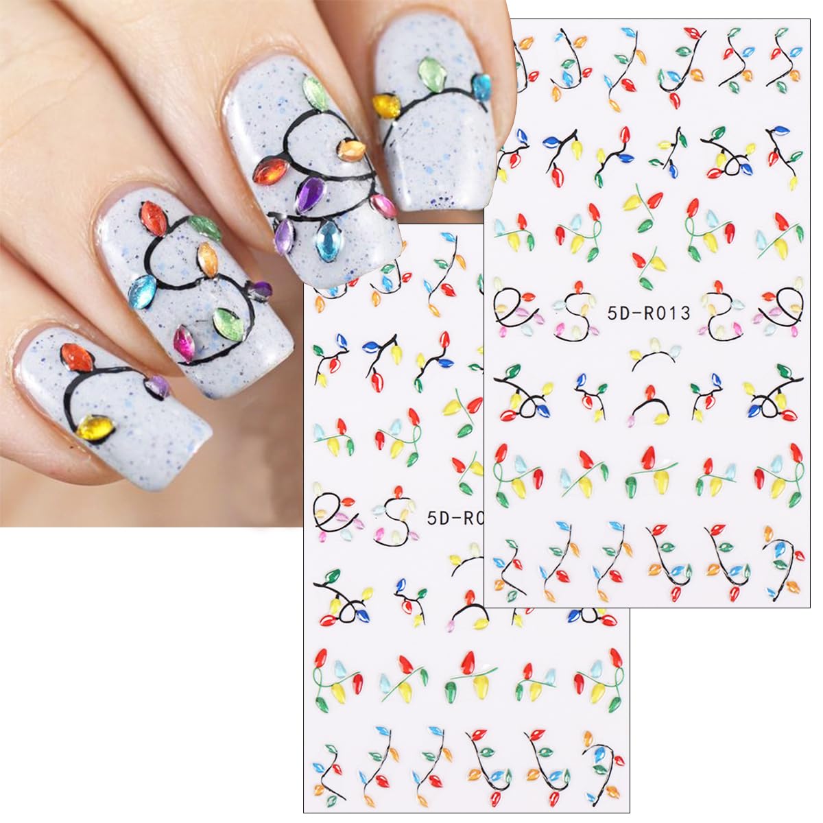 DAJIJIYOU pegatinas para uñas, aptas en uñas naturales o acrílicas.