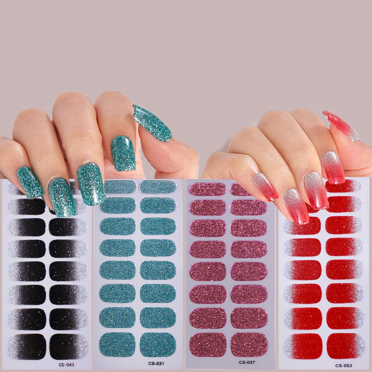 DAJIJIYOU ready-to-use nail wrap demonstration shows quick manicure.