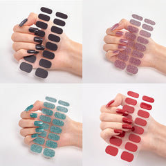 DAJIJIYOU self-adhesive nail wraps closeup for mess-free application.