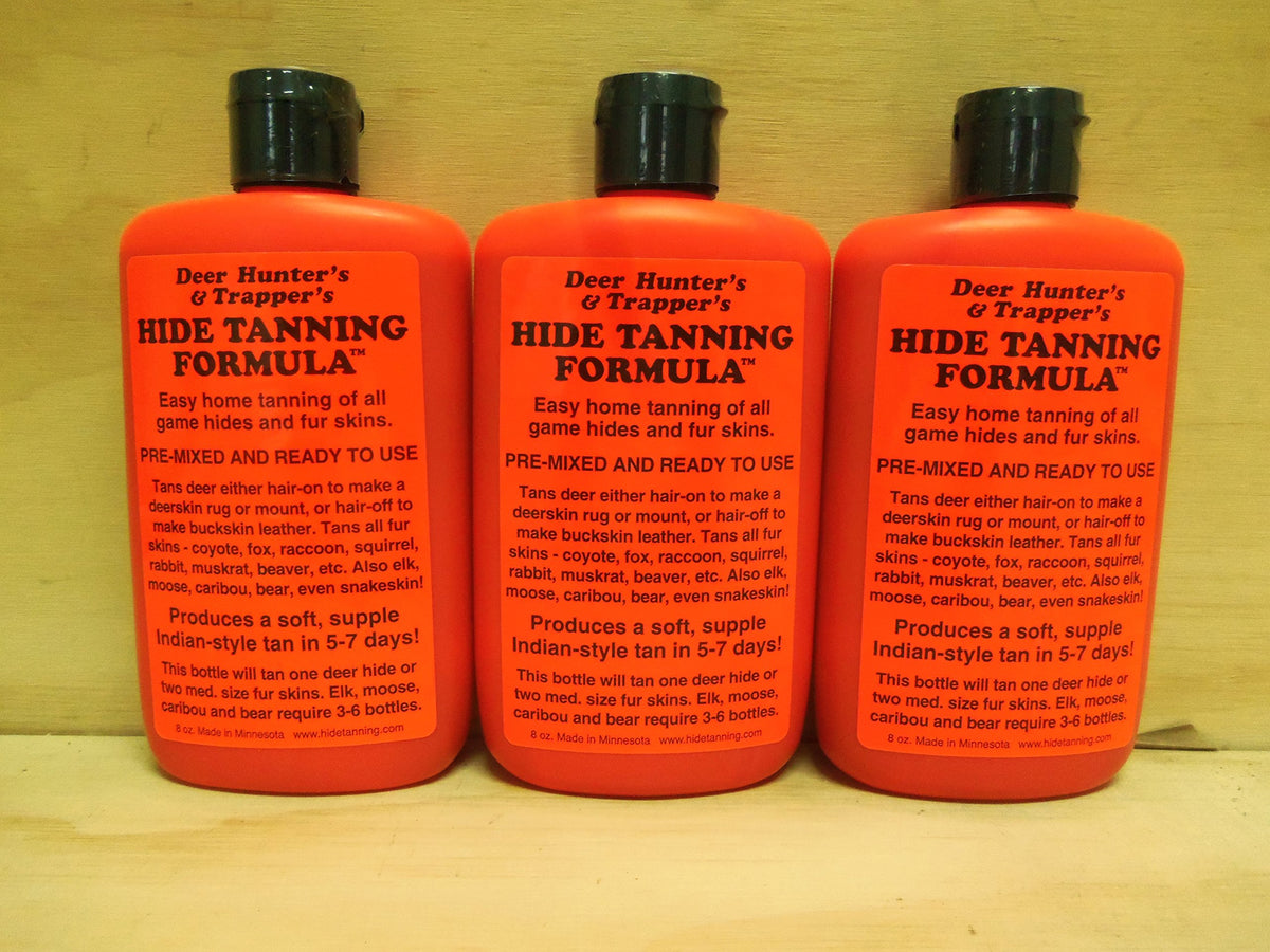 DakotaLine deer hunter's hide tanning formula 8 oz bottle for hide preparation and tanning.