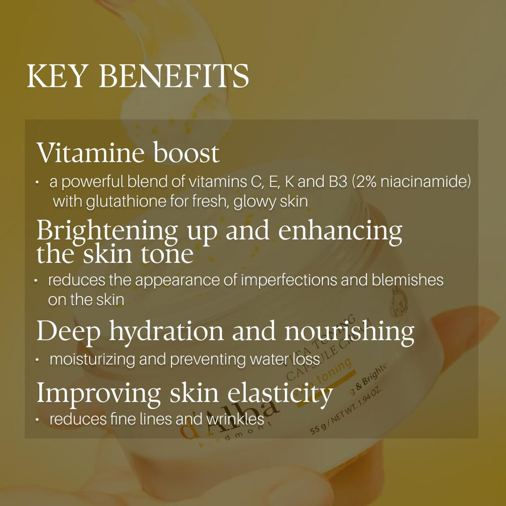 d'alba Piedmont closeup oil capsules dispersion shows quick-dissolving hydration.