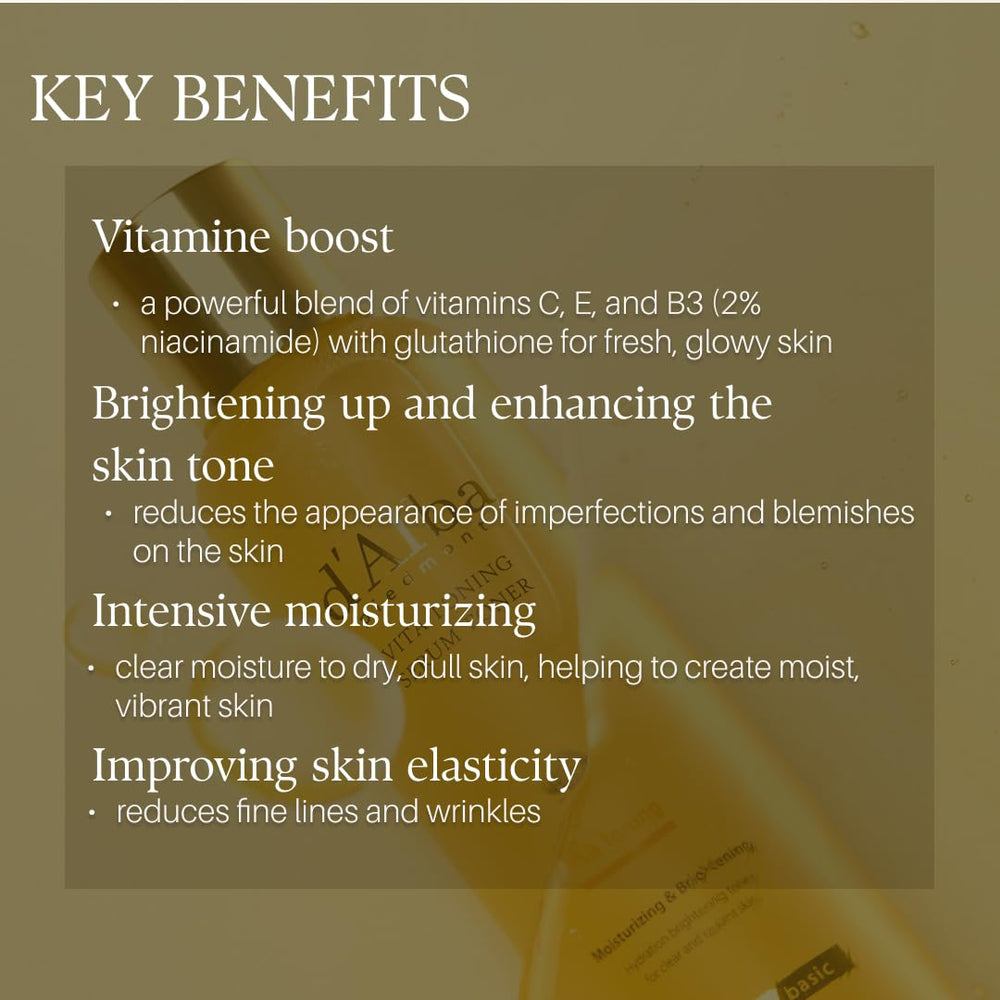d'alba Piedmont Vita Toning Serum daily-use visual demonstrates easy skincare steps.