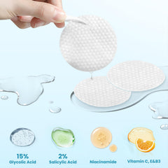 Dalin Glycolic pads being applied with swipe for easy routine