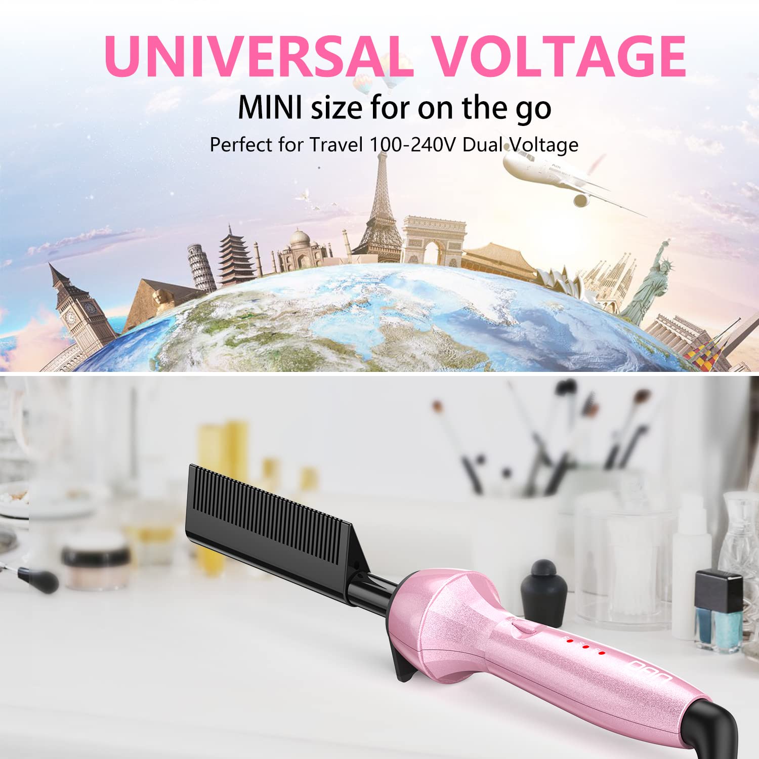 DAN Technology portable hot comb compact design suited for home and travel.