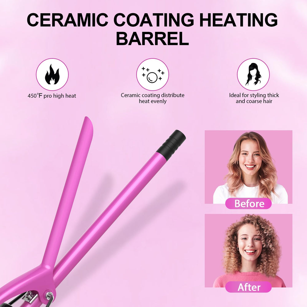 DAN Technology ceramic wand reduces frizz with moisture-sealing coating for shiny curls.