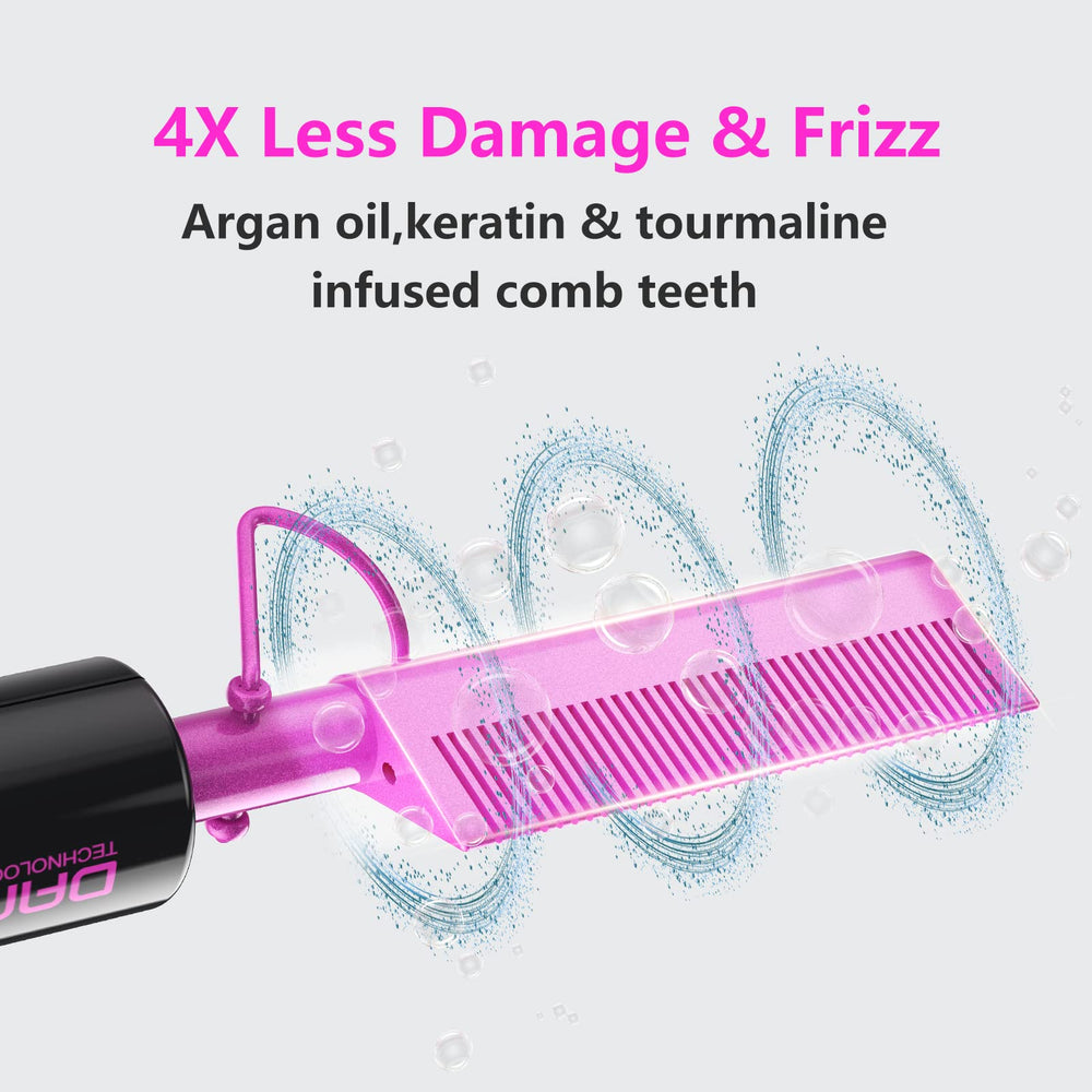 DAN Technology dual-voltage hot comb demonstrates travel-ready versatility for international styling.
