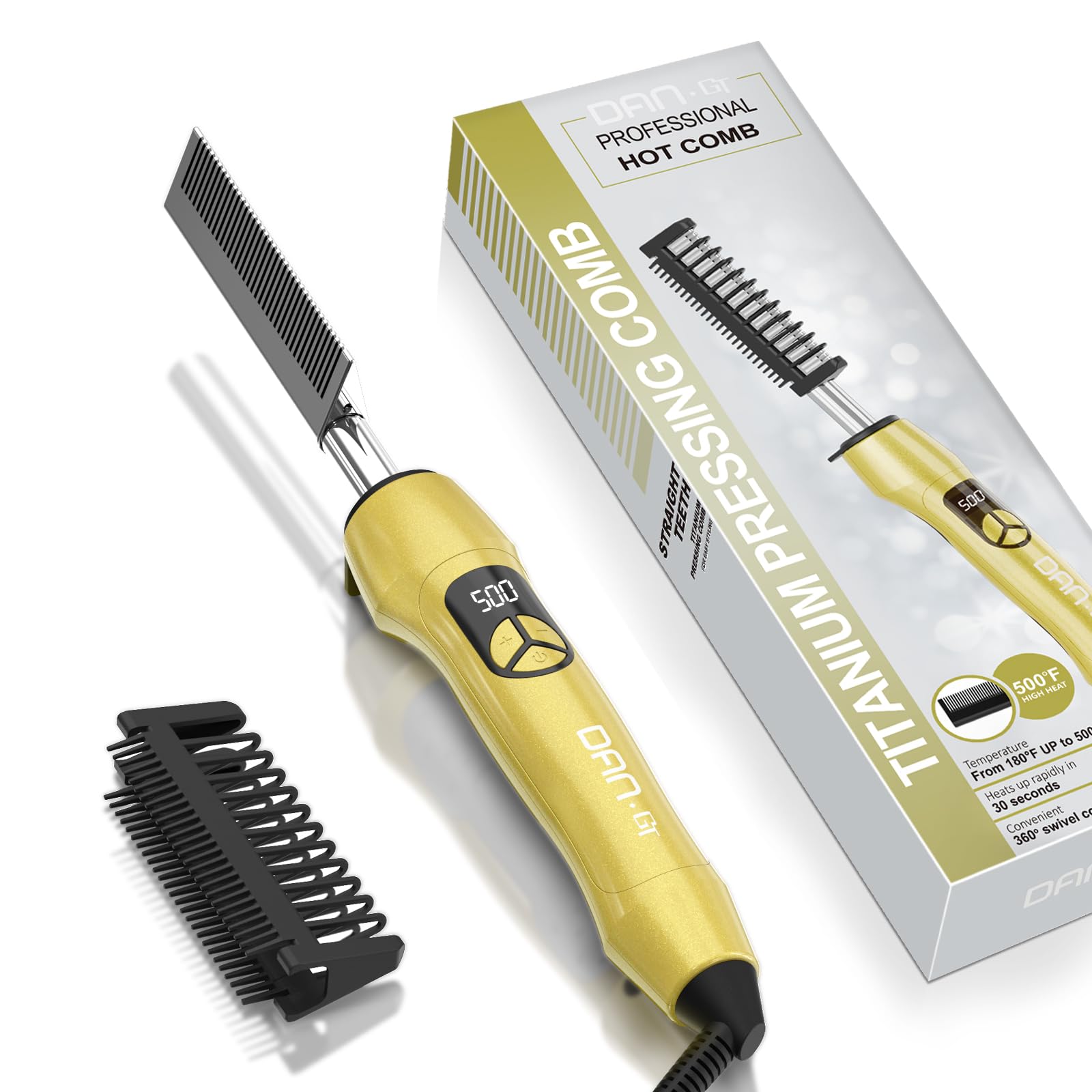 DAN Technology Electric Hot Comb front view for quick styling.