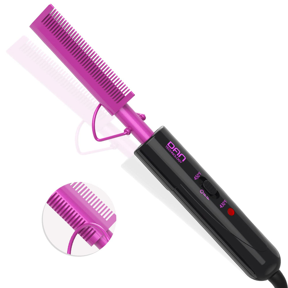 DAN Technology plancha dual voltaje para bordes finos, acabado suave en pelucas.