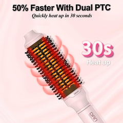 DAN Technology Thermal Brush ceramic-tourmaline head promotes smoother, shinier hair