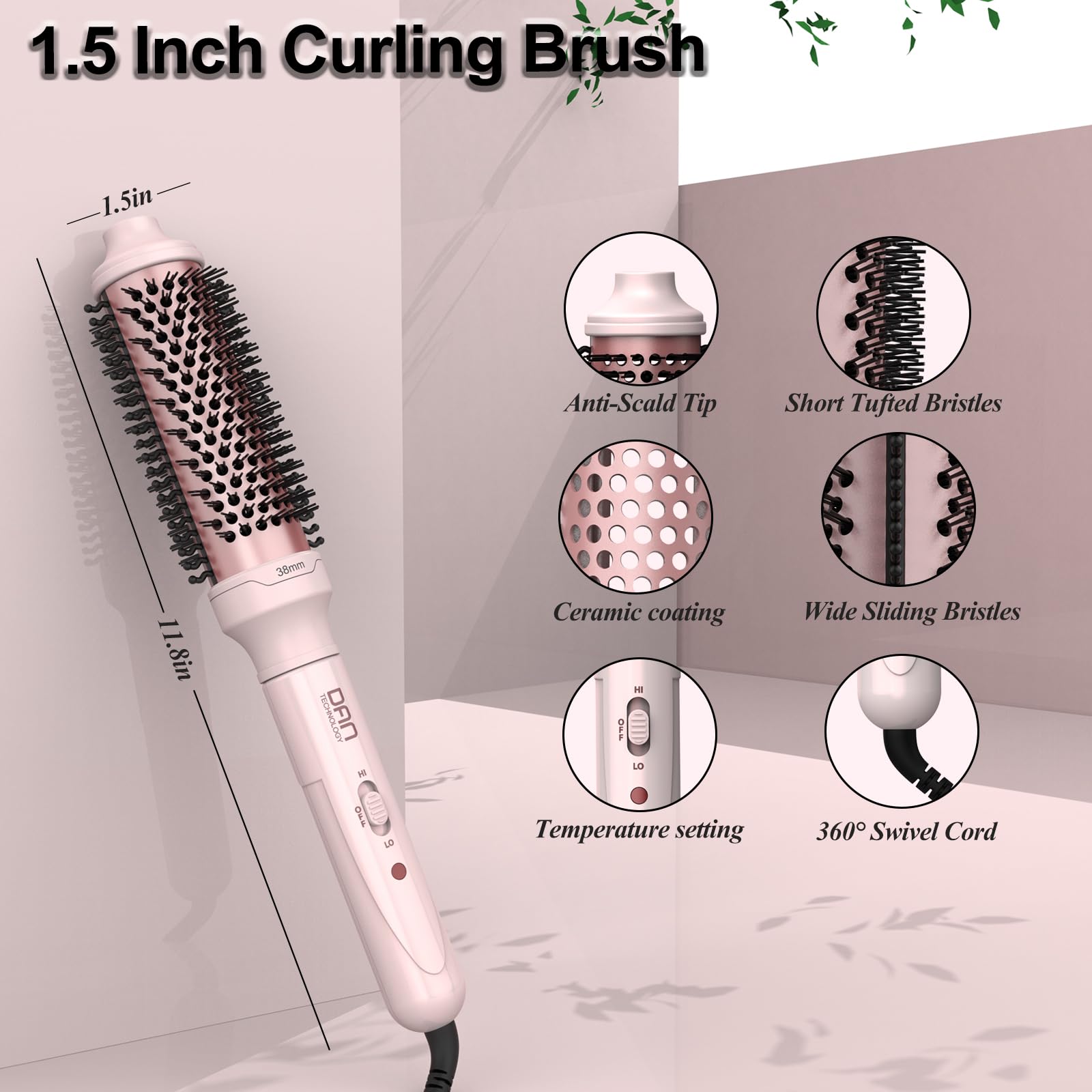 DAN Technology Thermal Brush high-low switch lets you tailor heat for hair