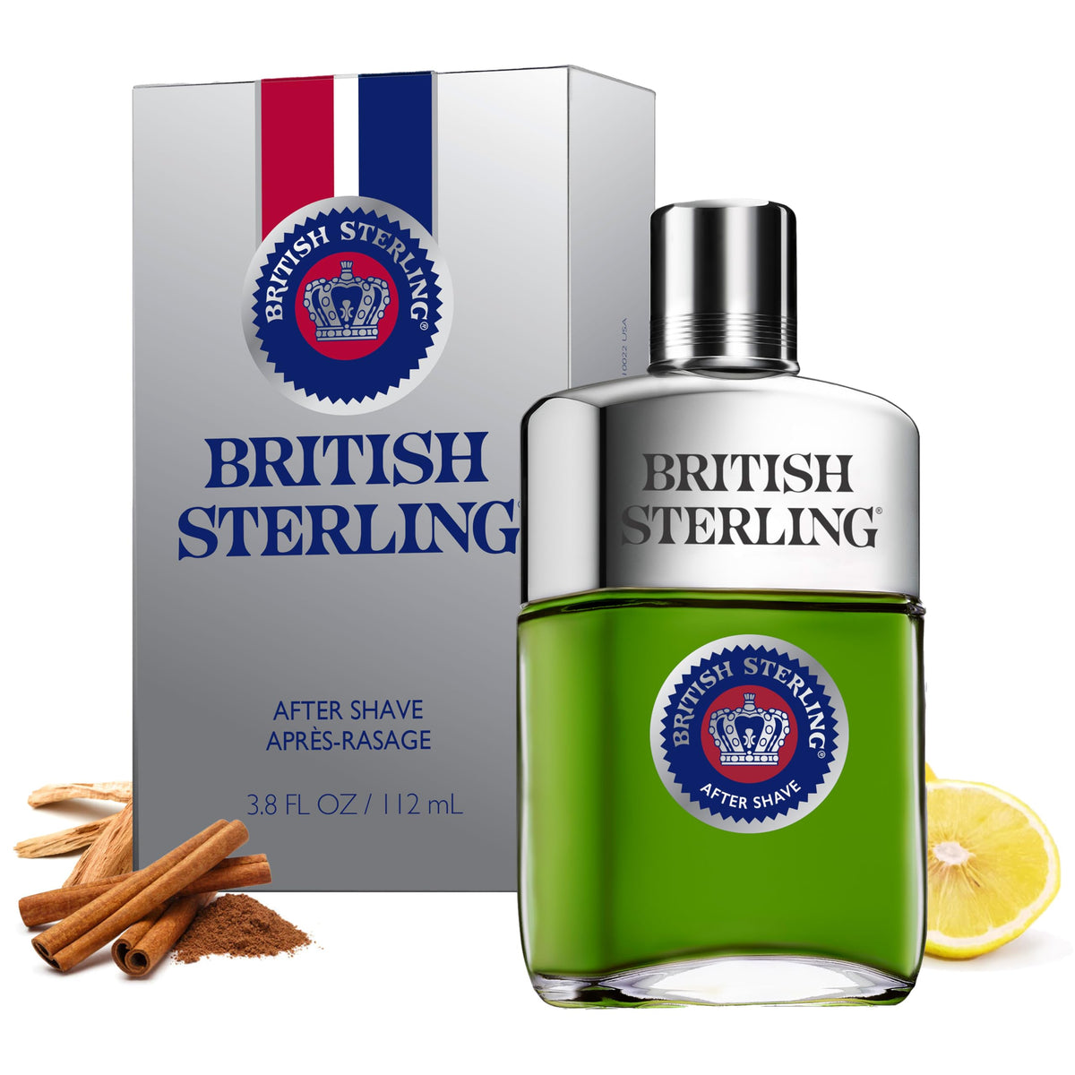 Dana British Sterling Aftershave bottle shows classic masculine design for confident grooming