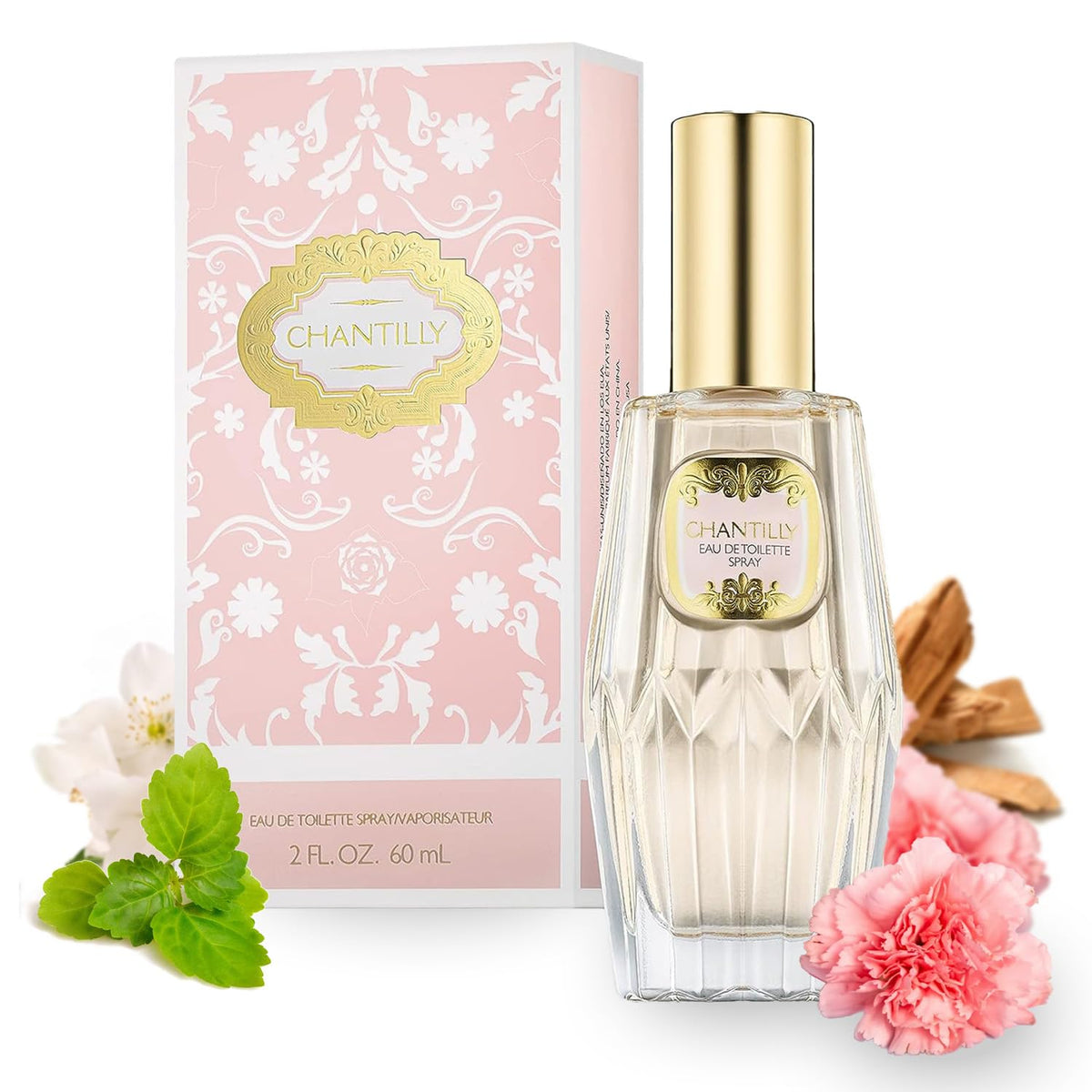 Dana Chantilly Eau de Toilette bottle embodies timeless femininity for romantic moments.