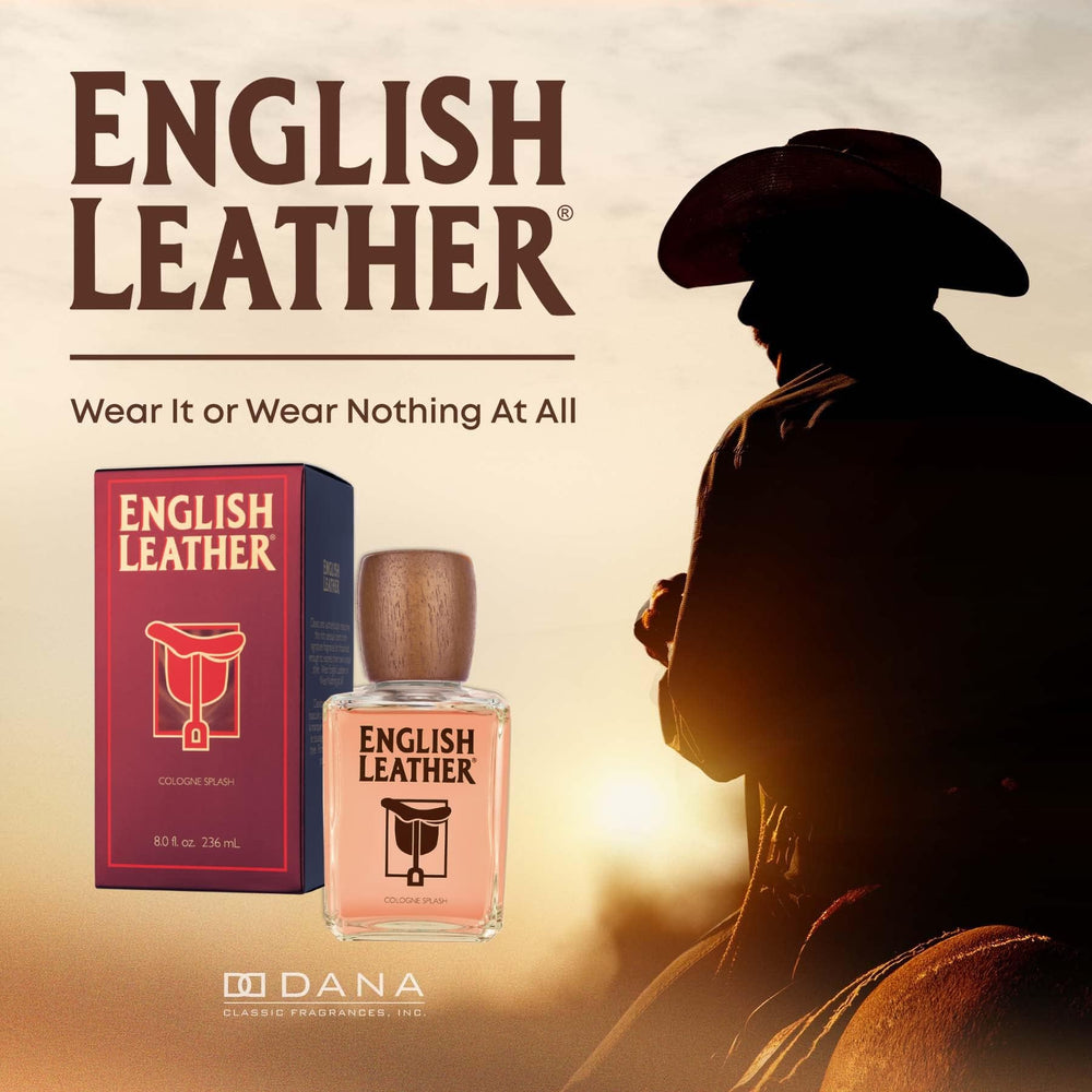 Dana English Leather packaging image suggests premium presentation suitable for gifting.