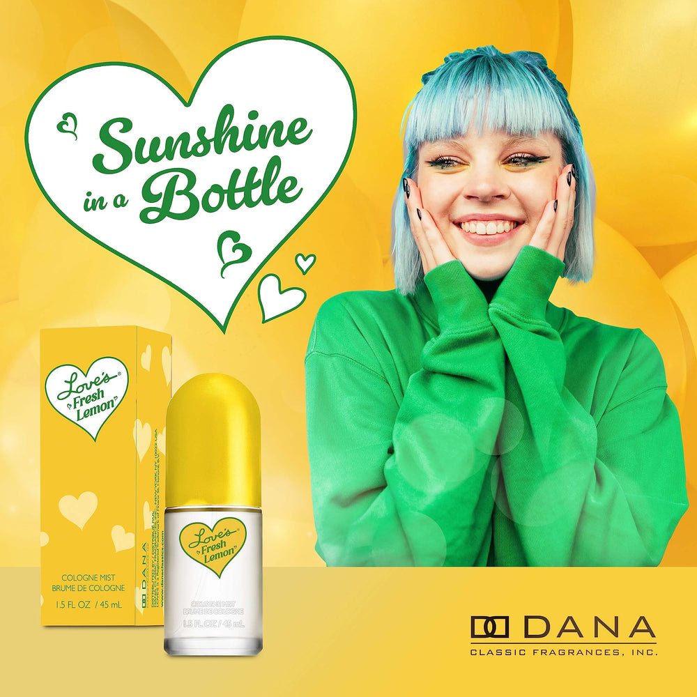 Close-up of Dana Love's Fresh Lemon label with nostalgic citrus vibe.