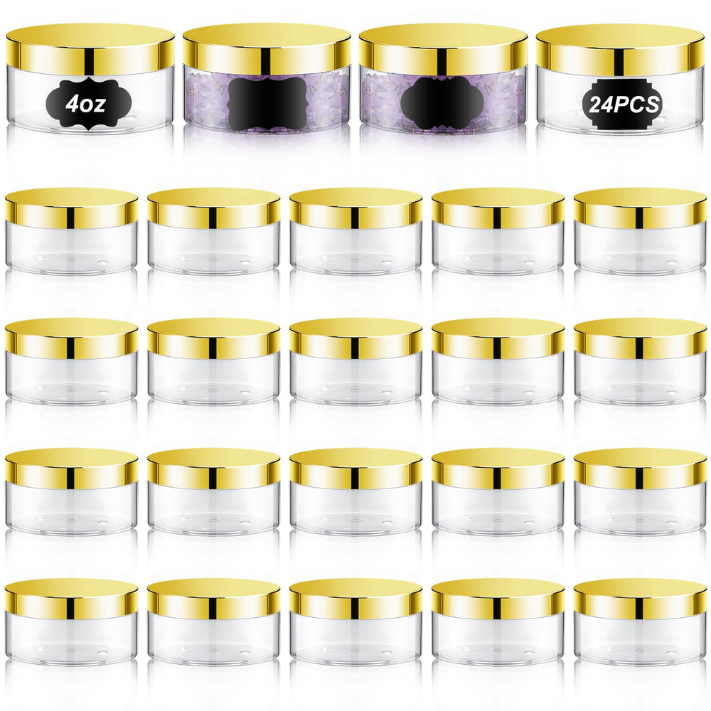 Dandat clear jar with gold lid ideal for travel storage
