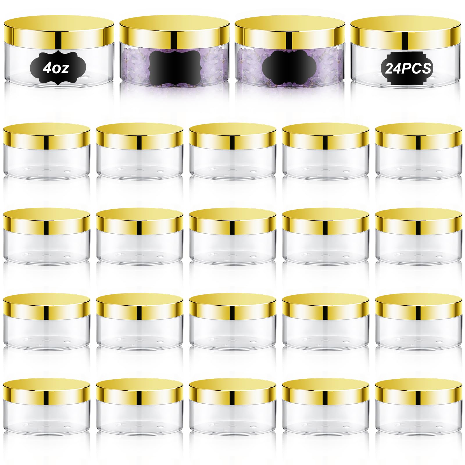 Dandat clear jar with gold lid ideal for travel storage