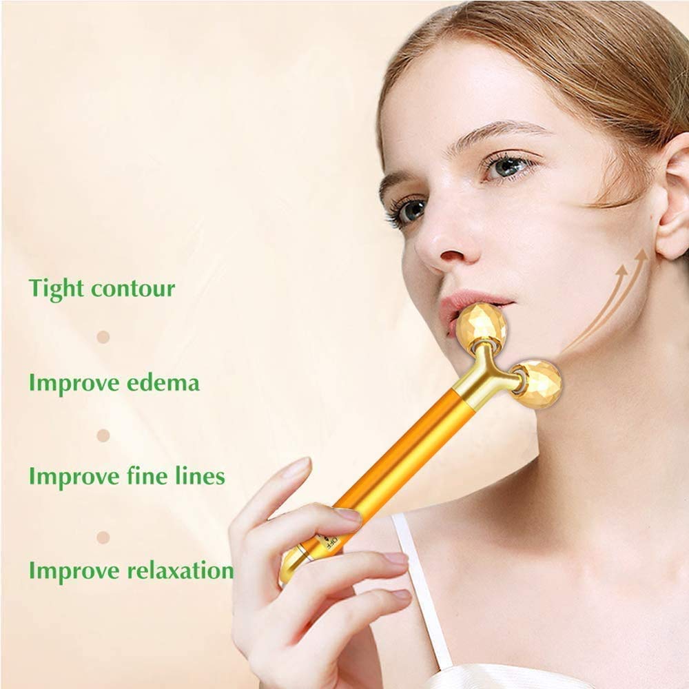 DANGSHAN T-shape massager close-up on skin to promote deeper product penetration.