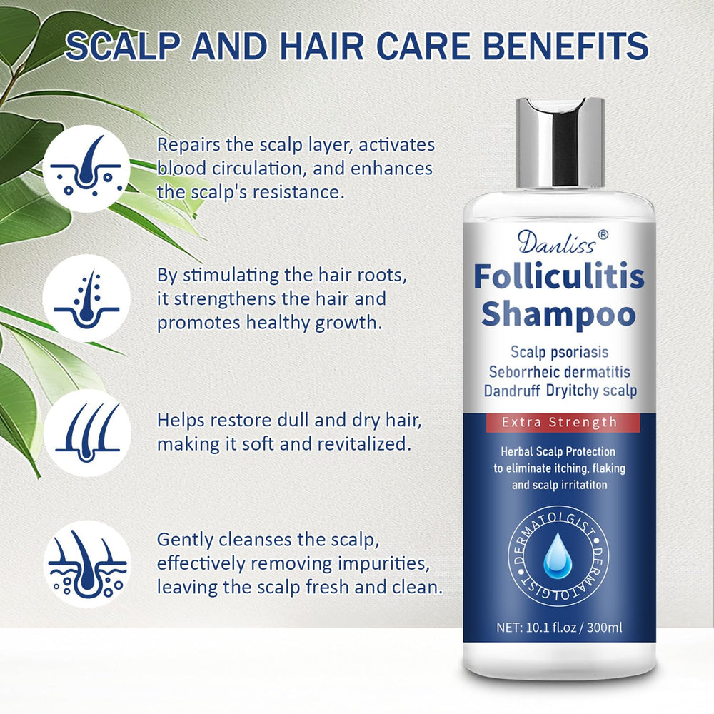 Danliss shampoo scene suggesting potential dandruff relief for oily scalps.