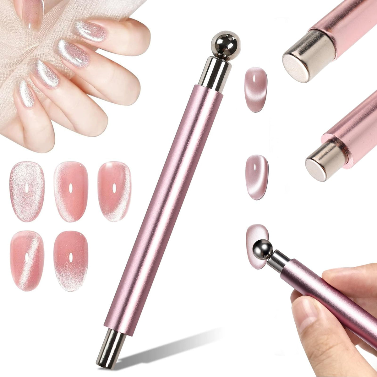 DANNEASY cat eye magnet nails 3in1 pink design tool for versatile nail art