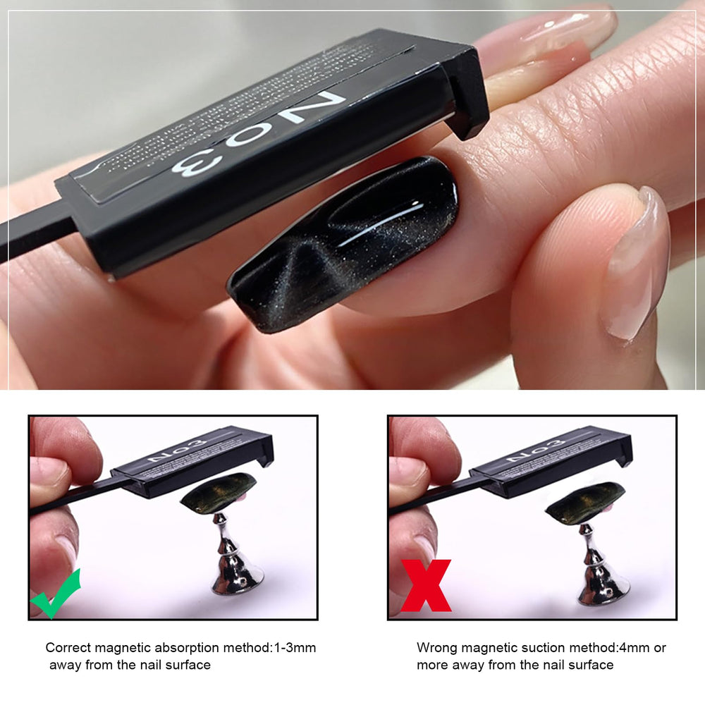 DANNEASY s-shaped magnet stick creates elegant pattern options for nails.